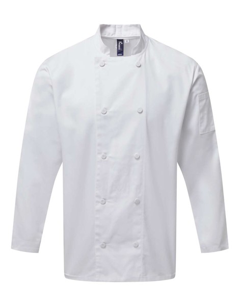 Chef's Long Sleeve Coolchecker® Jacket With Mesh Back Panel - White / XL