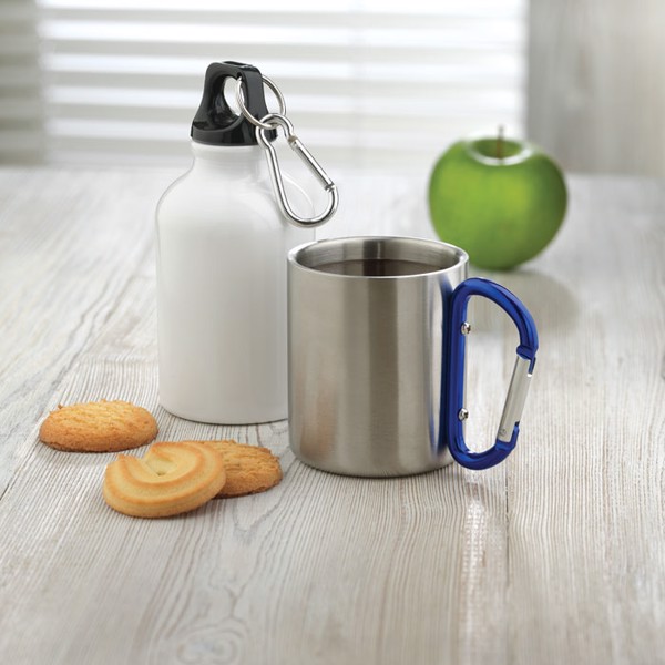 Metal mug &amp; carabiner handle Trumbo - Blue