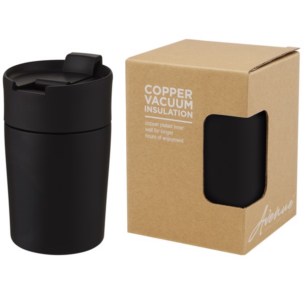 Medený pohár s vákuovou izoláciou 180 ml Jetta - Jednofarebná čierna