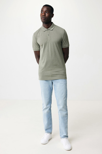 Polo tričko IQONIQ Yosemite z recykl. bavlny - Heather Green / XL