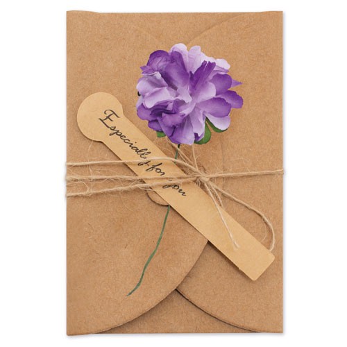 CARTE VINTAGE FLEUR SÉCHES (PACK DE 10)