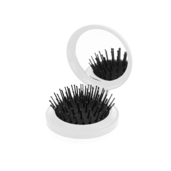 Hairbrush with Mirror Glance - White