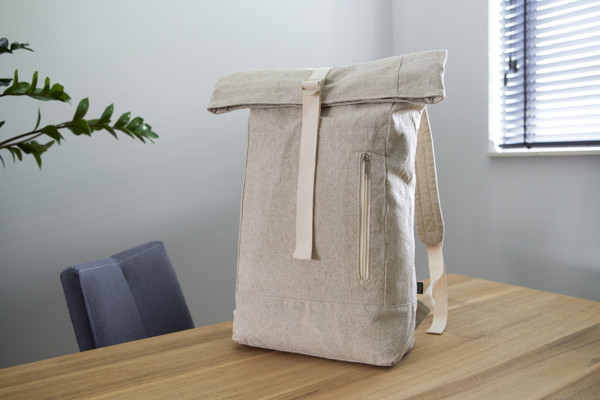 Hemp (280 gr/m2) roll-top backpack Margarete