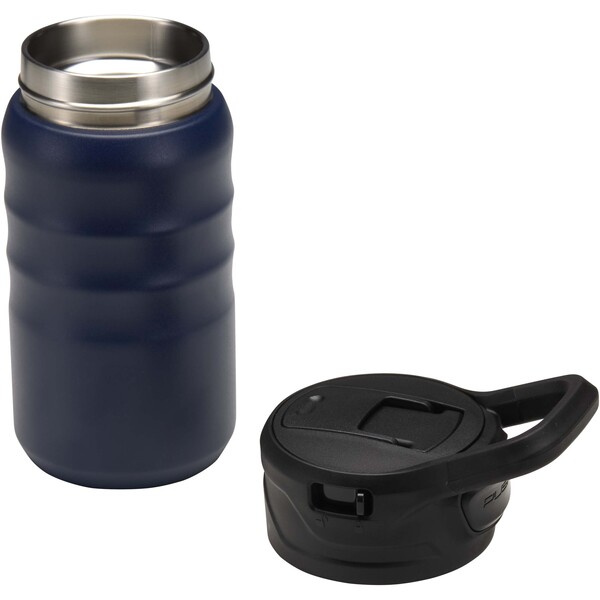 Knox 350 ml RCS recycled double wall stainless steel sport bottle with flip straw - Navy