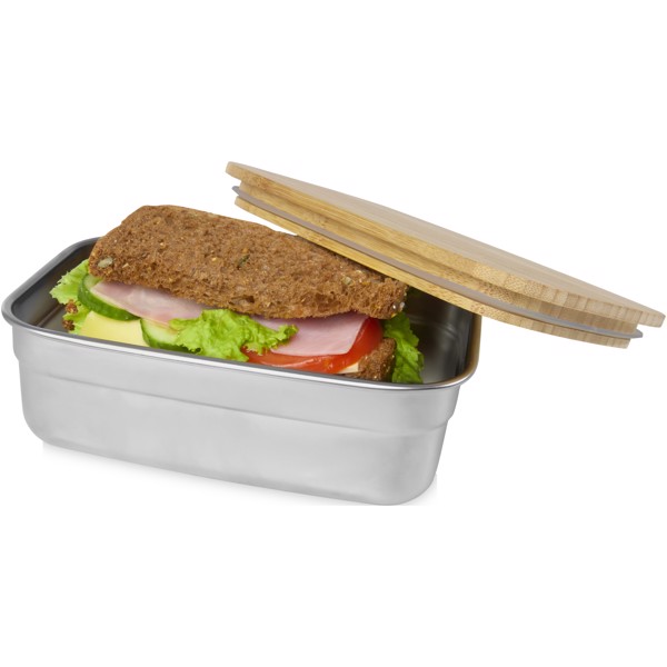 Tite stainless steel lunch box with bamboo lid