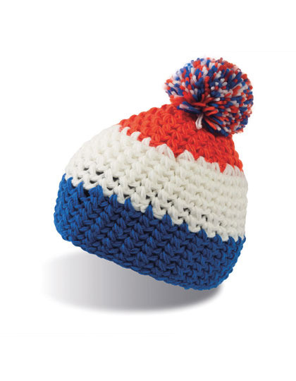 Everest Beanie - Royal / White / Orange / One Size