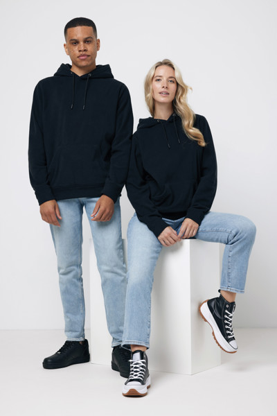 Iqoniq Trivor recycled polyester microfleece hoodie - Black / 5XL