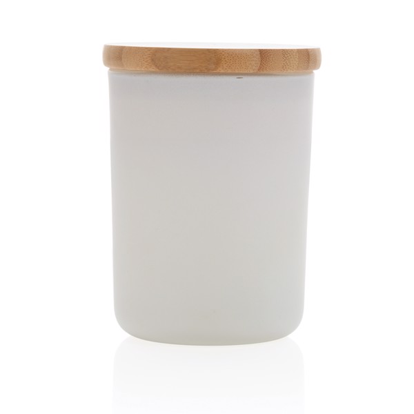 Ukiyo scented candle bamboo lid, 600g glass jar - White