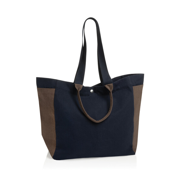 Sac shopping en toile recyclée 400 g/m² BEAU AWARE™ - Bleu Marine