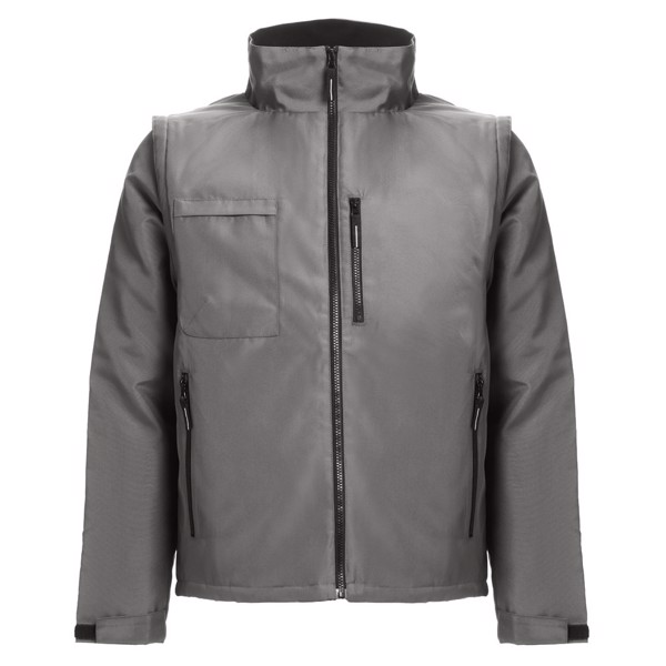 THC ASTANA. Unisex padded jacket with removable sleeves - Grey / XXL