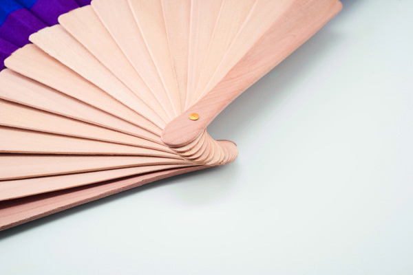 Rainbow wooden hand fan Bowfan