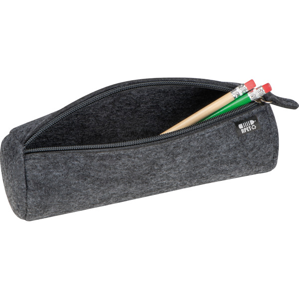 Pencil case made from recycled felt WALERIAN - Anthracite