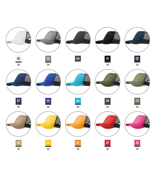 Cap Unisex Malfini® Trucker 5P - Yellow / adjustable
