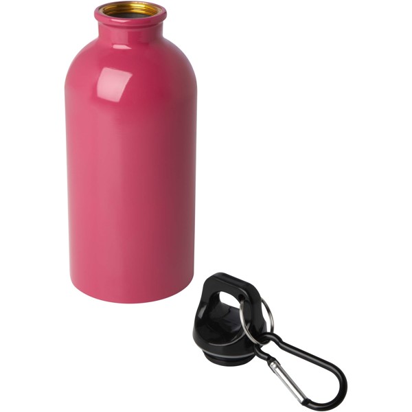 Borraccia da 400 ml in acciaio inossidabile certificato RCS a parete singola con moschettone Oregon - Magenta