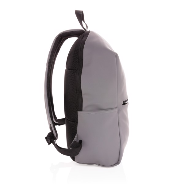 Smooth PU 15.6"laptop backpack - Grey