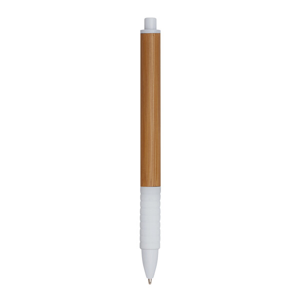 Guľôčkové pero Bamboo Rubber - Hnedá / Biela