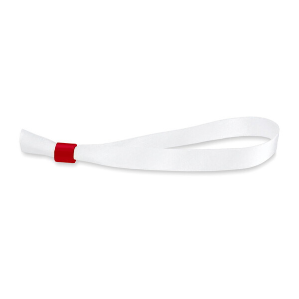 Polyester sublimatie polsbandjes - Full color / Medium scharlakenrood / Plastic niet-verwijderbare sluiting