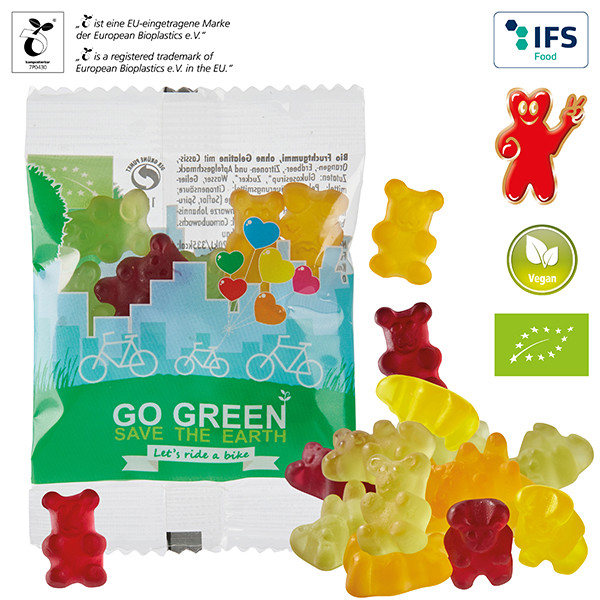 Vegan Organic Fruit Gum Bears, Compost.