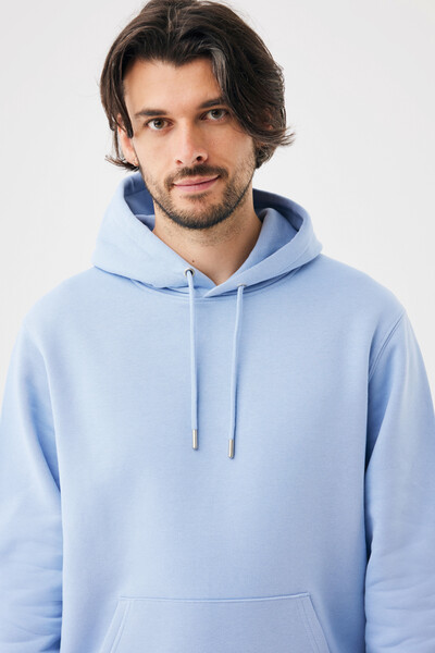 Mikina s kapucí IQONIQ Joshua z recyklované bavlny - Sky Blue / XL