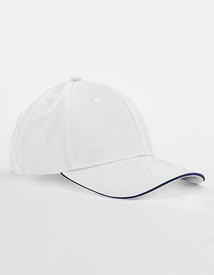 Earthaware® Classic Organic Cotton 6 Panel Cap - Sandwich Peak - White / French Navy / One Size