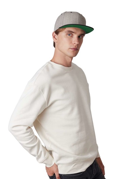 Flat Peak Cap - 6 Panels - White / White