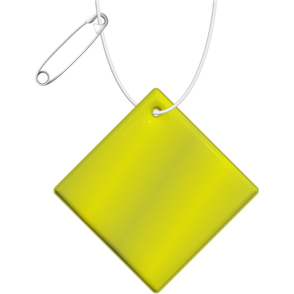 Pendente refletor de PVC em forma de diamante grande RFX™ - Amarelo neón
