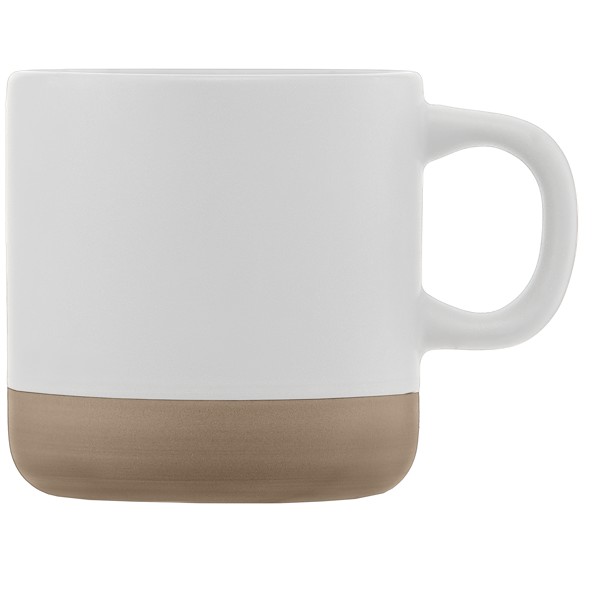 Terra - Tasse en céramique à base d'argile de 355 ml - Blanc / Sérigraphie