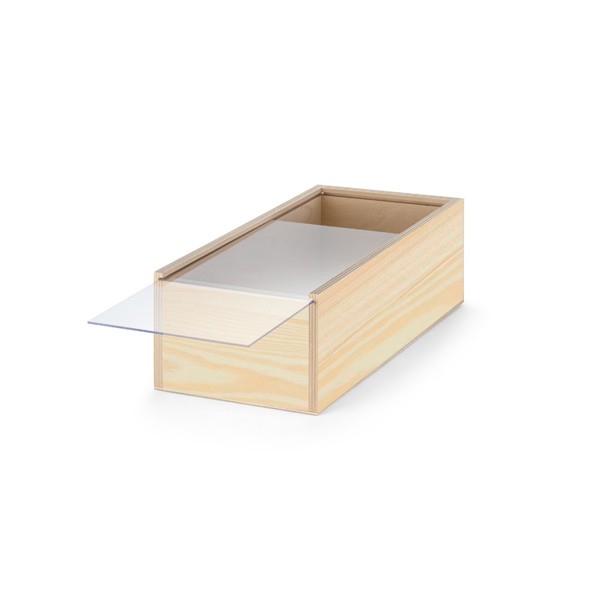 Škatla iz prozorne vezane plošče Boxie M, 308x182x110 mm - Temno naravno