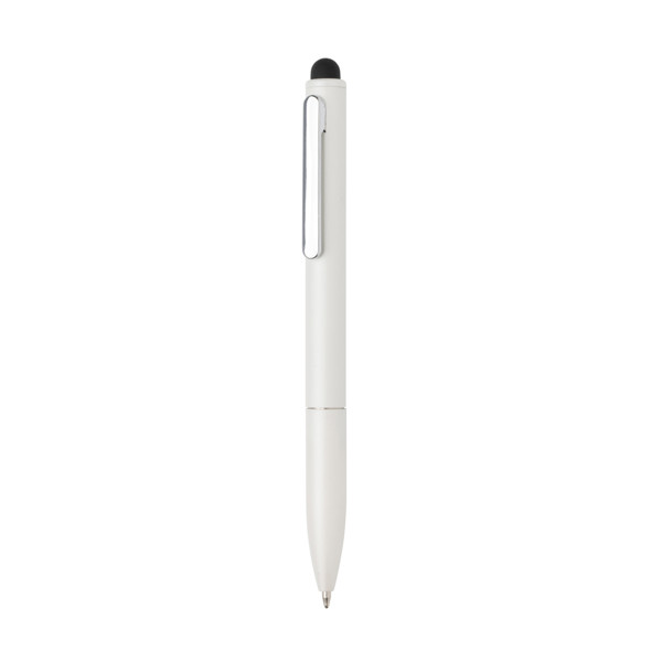 Kymi RCS certified recycled aluminium pen with stylus - White