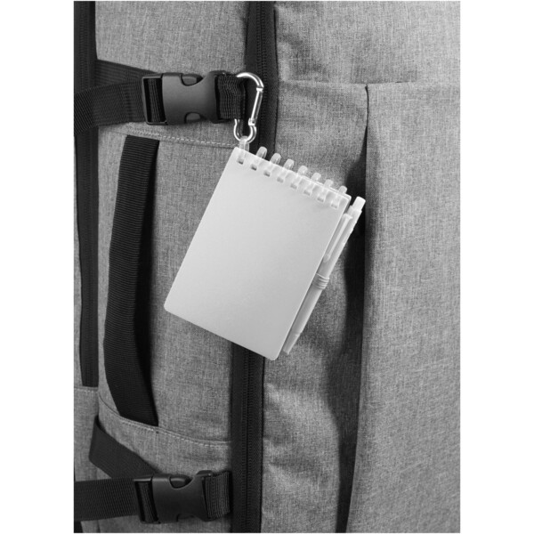 Lig Mini gerecycleerd outdoor notitieboek met zachte kaft en balpen (zwarte inkt) - Transparent