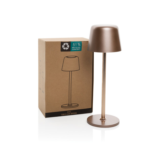 Lampe de table rechargeable par USB en plastique RCS Zenic - Bronze