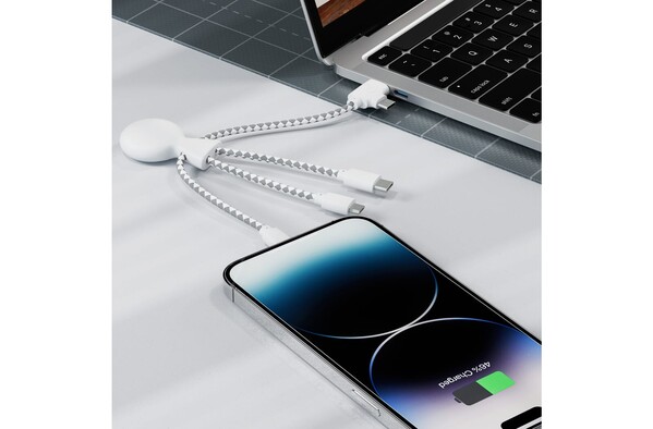 Xoopar Mr. Bio cable, USB, USB-C, recycled plastic - White