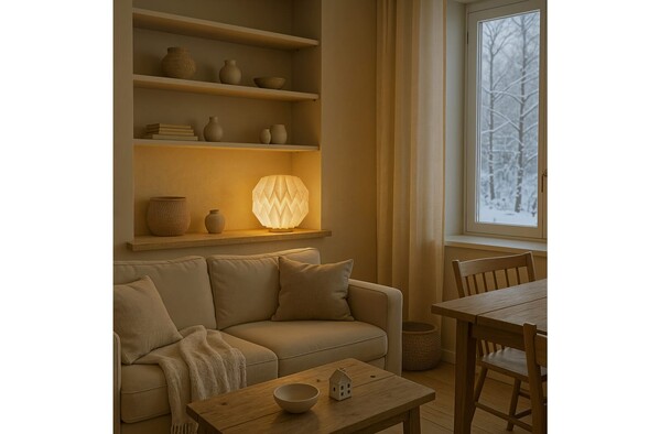 Coollux foldable Origami-inspired paper LED lamp Luna 25cm - Nature