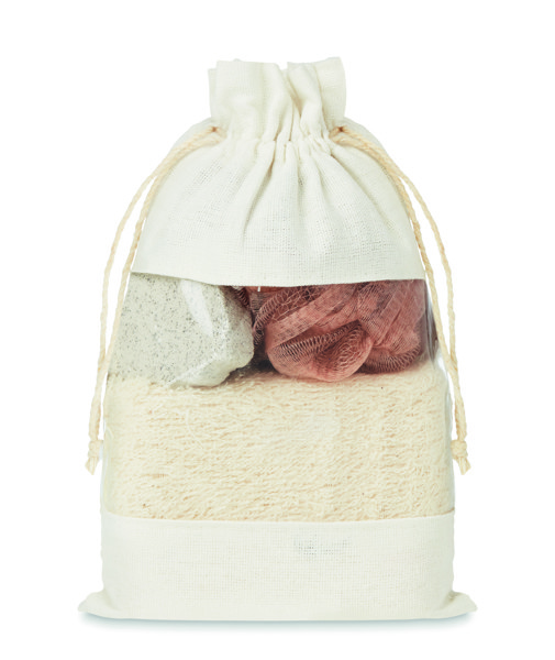 Bath set in cotton pouch Cuida Set