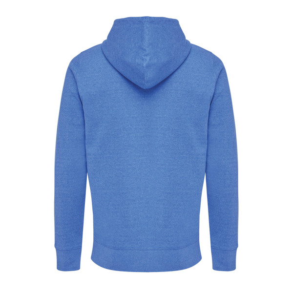 Mikina na zips s kapucňou Iqoniq Abisko z recykl. bavlny - Heather Blue / XXXL