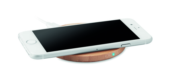 Rundo wireless charger bamboo, 5W output - Wood
