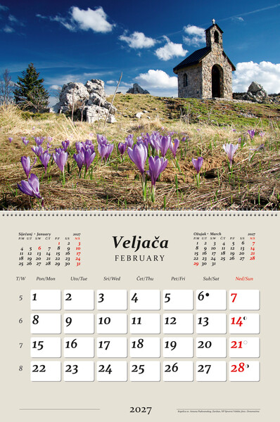 Preklopni zidni kalendar – Hrvatski krajolici