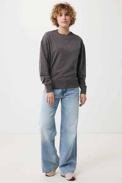 Mikina Iqoniq Kruger relaxed fit z recykl. bavlny - Antracitová / XXL