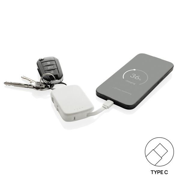 Nexo RCS sleutelhanger powerbank 2.000 mAh met geïntegreerde - Wit
