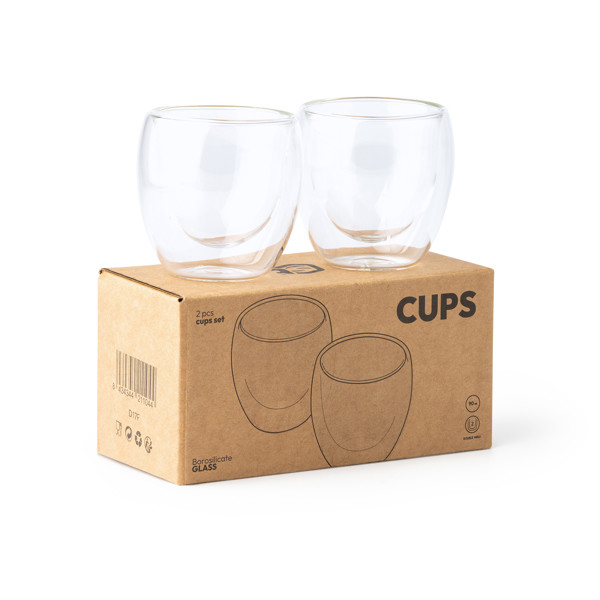 Personalized double-wall borosilicate glass set 90 ml