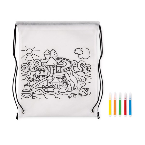 Non woven kids bag with pens Carrydraw