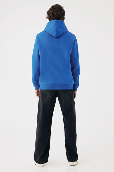 Sweat à capuche en coton recyclé IQONIQ Joshua - Bleu Royal / L