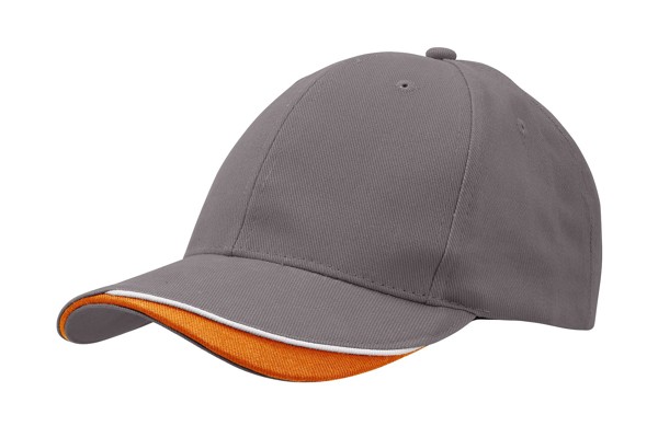 4167 - baseball cap - charcoal/orange