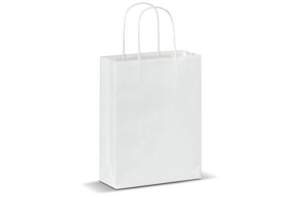 Sac papier anses torsadées 90g/m² 18x8x22cm - Blanc