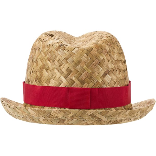 Chapeau de paille Pricus - Rouge / Naturel