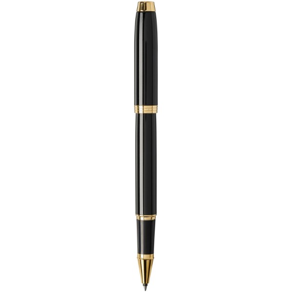 Parker IM rollerball pen (black ink) - Solid Black / Gold