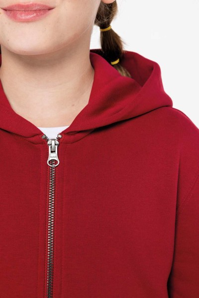 Eco-Friendly Kids’ Full Zip Hooded Sweatshirt - Ivory / 8/10