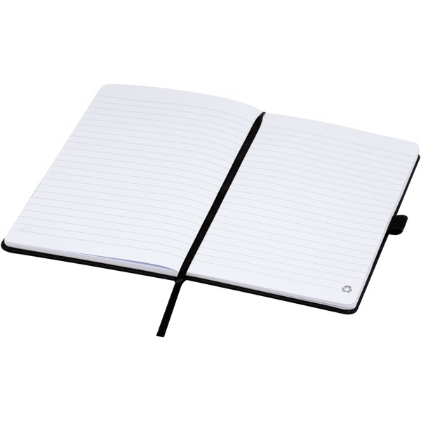 Caderno A5 de papel reciclado com capa RPET "Honua" - Preto liso
