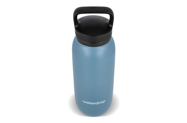 Waterdrop All-Purpose Thermo. Bottle with Drinking Spout Cap 600ml - Grey - Blue