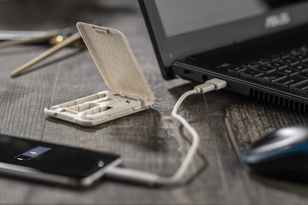 Mobile stand with charging cables OLIN